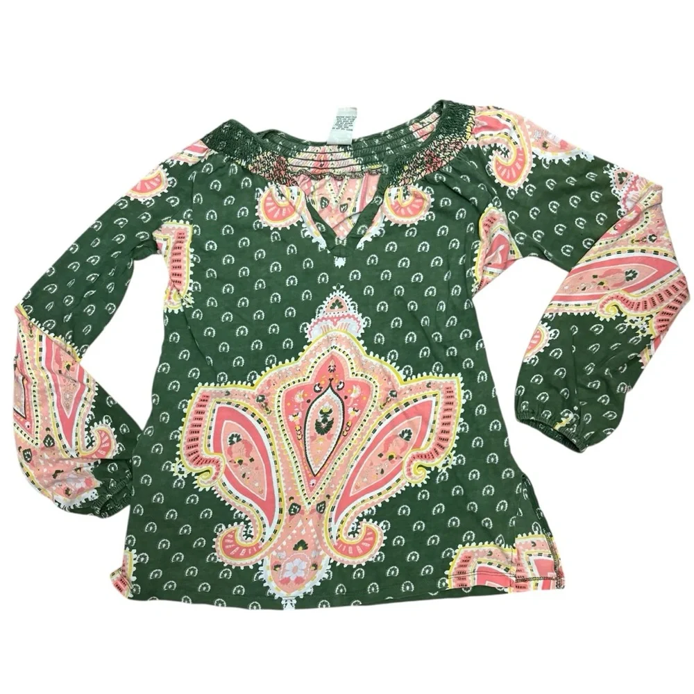 Lucky Brand blouse top green size small - Picture 2 of 6